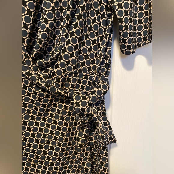 Ann Taylor Petite Faux Wrap Dress Geometric Pattern size OP - Picture 4 of 7
